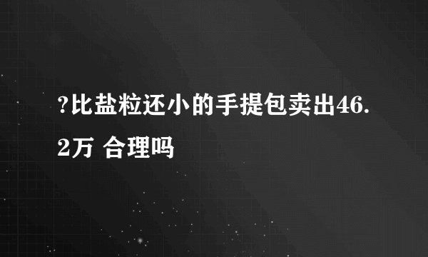 ?比盐粒还小的手提包卖出46.2万 合理吗