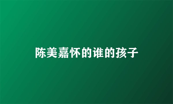 陈美嘉怀的谁的孩子