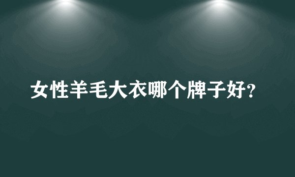 女性羊毛大衣哪个牌子好？