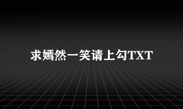 求嫣然一笑请上勾TXT