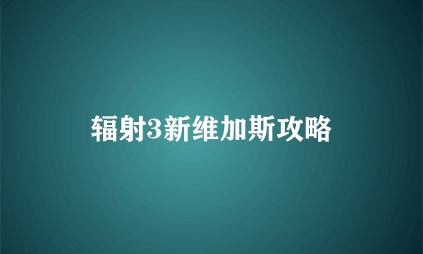 辐射3新维加斯攻略