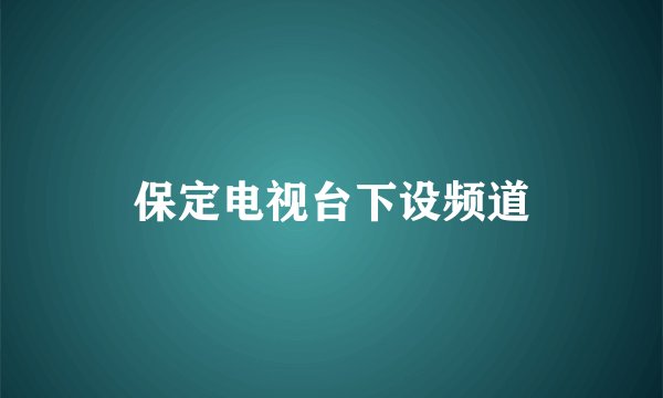 保定电视台下设频道