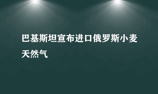 巴基斯坦宣布进口俄罗斯小麦天然气