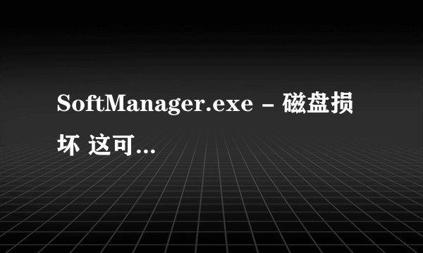 SoftManager.exe - 磁盘损坏 这可咋解决啊。急坏我了。