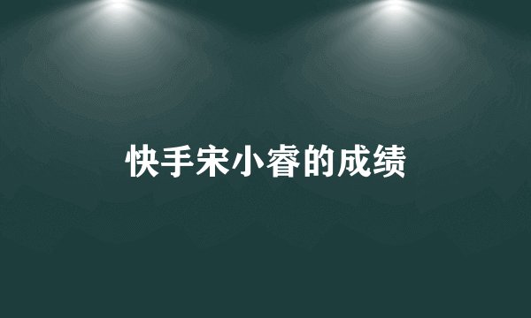 快手宋小睿的成绩