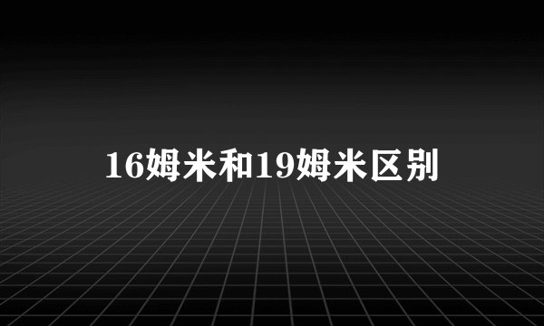 16姆米和19姆米区别