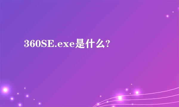 360SE.exe是什么?