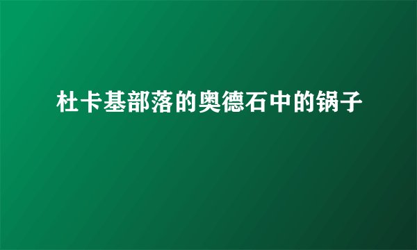 杜卡基部落的奥德石中的锅子