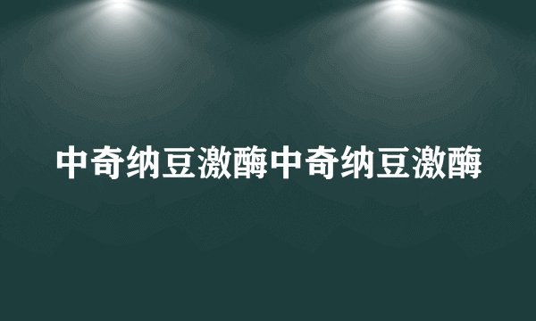 中奇纳豆激酶中奇纳豆激酶