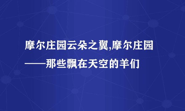 摩尔庄园云朵之翼,摩尔庄园——那些飘在天空的羊们