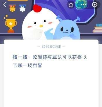欧洲杯冠军队可以获得以下哪一项荣誉？