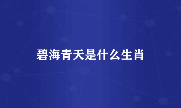碧海青天是什么生肖