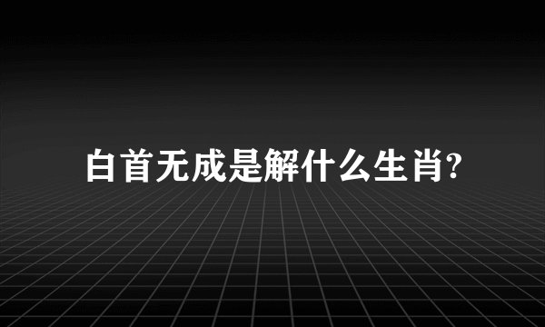 白首无成是解什么生肖?