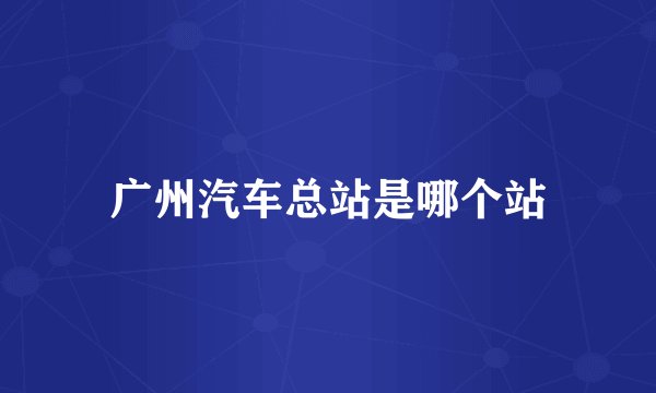 广州汽车总站是哪个站