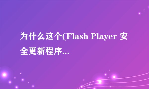 为什么这个(Flash Player 安全更新程序 (KB923789))不能自动更新