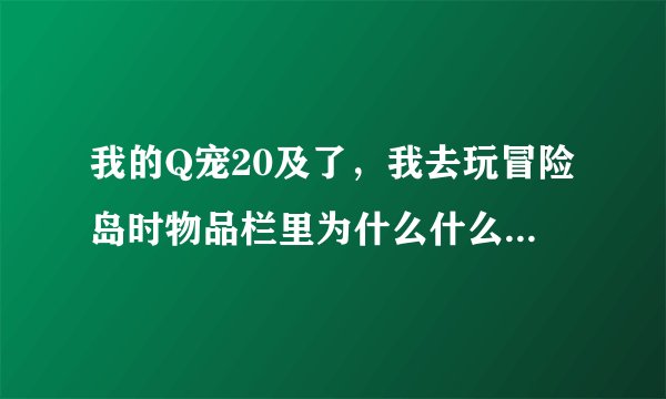 我的Q宠20及了，我去玩冒险岛时物品栏里为什么什么也没有？该怎么玩？谢谢了，大神帮忙啊