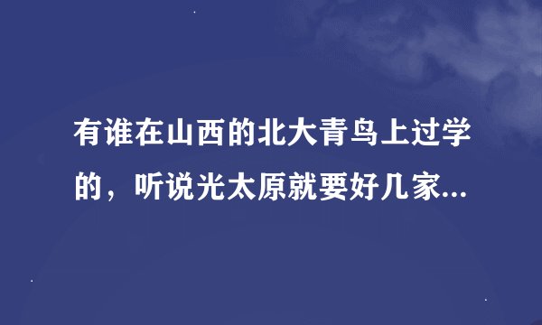 有谁在山西的北大青鸟上过学的，听说光太原就要好几家，究竟哪家好啊？