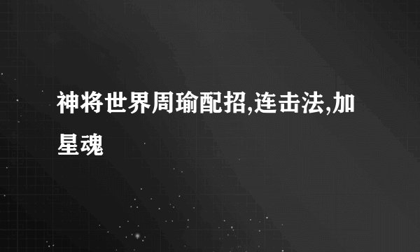 神将世界周瑜配招,连击法,加星魂