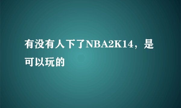 有没有人下了NBA2K14，是可以玩的