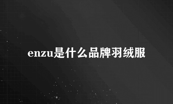enzu是什么品牌羽绒服