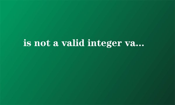 is not a valid integer value是什么意思