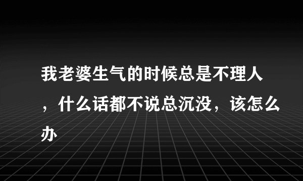 我老婆生气的时候总是不理人,什么话都不说总沉没,该怎么办