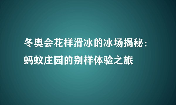 冬奥会花样滑冰的冰场揭秘：蚂蚁庄园的别样体验之旅