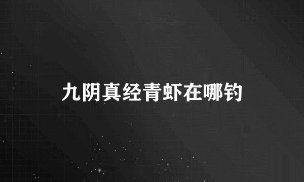 九阴真经青虾在哪钓