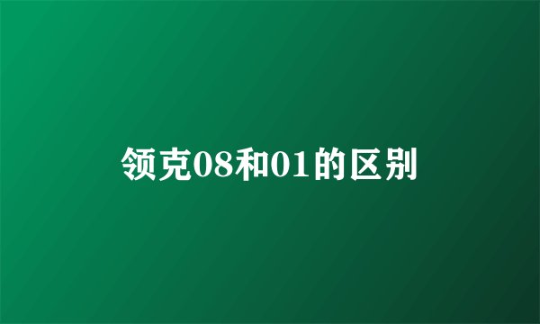领克08和01的区别