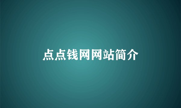 点点钱网网站简介