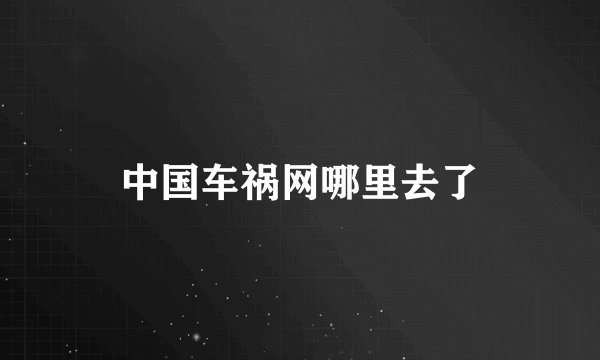 中国车祸网哪里去了