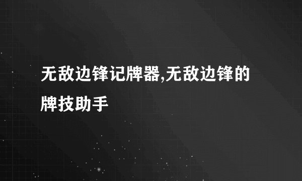 无敌边锋记牌器,无敌边锋的牌技助手