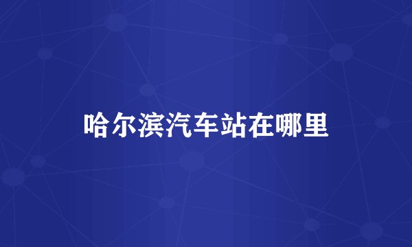 哈尔滨汽车站在哪里