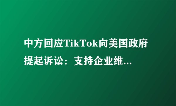 中方回应TikTok向美国政府提起诉讼：支持企业维护正当权益