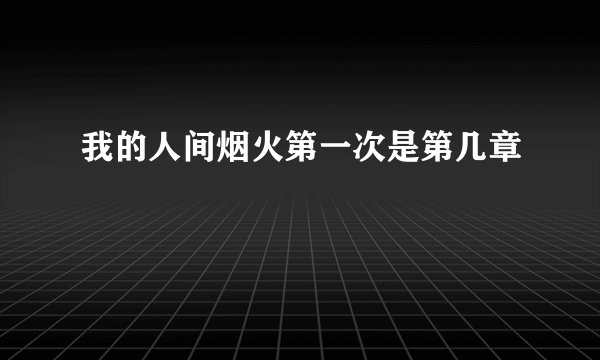 我的人间烟火第一次是第几章