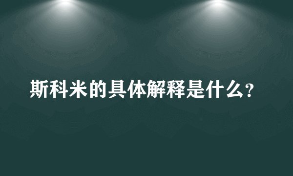 斯科米的具体解释是什么？