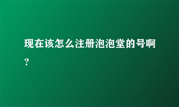 现在该怎么注册泡泡堂的号啊？