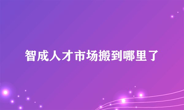 智成人才市场搬到哪里了