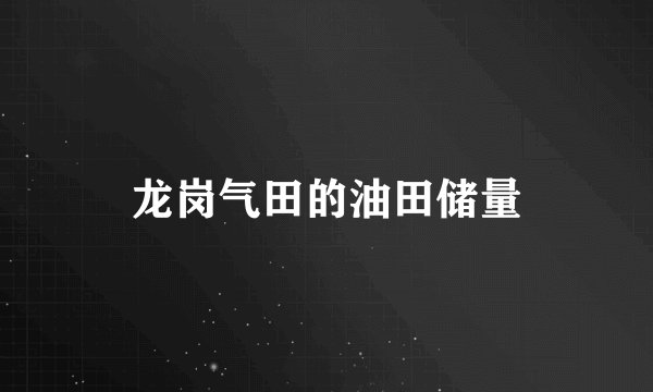 龙岗气田的油田储量