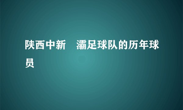 陕西中新浐灞足球队的历年球员
