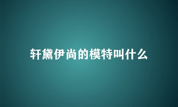 轩黛伊尚的模特叫什么