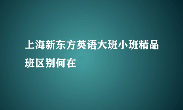 上海新东方英语大班小班精品班区别何在