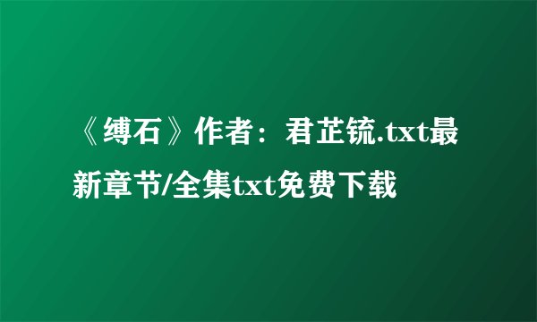 《缚石》作者：君芷锍.txt最新章节/全集txt免费下载