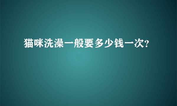 猫咪洗澡一般要多少钱一次？