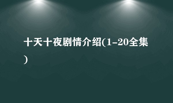 十天十夜剧情介绍(1-20全集)