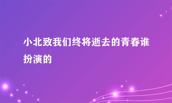 小北致我们终将逝去的青春谁扮演的