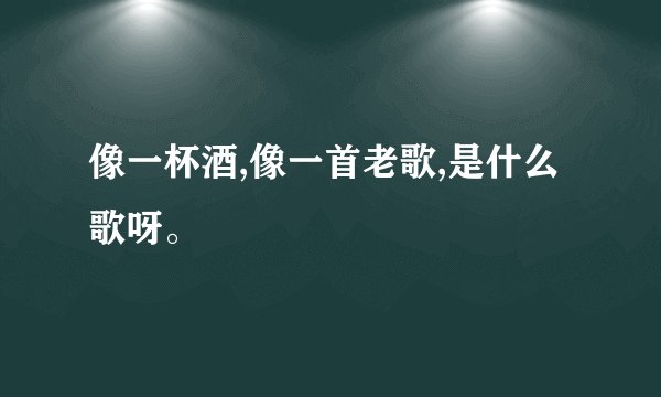 像一杯酒,像一首老歌,是什么歌呀。