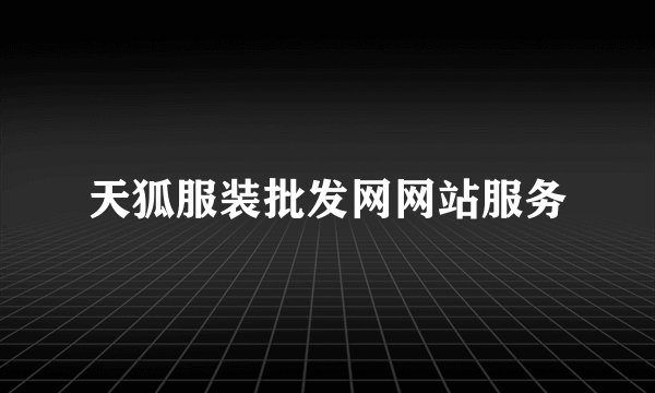 天狐服装批发网网站服务