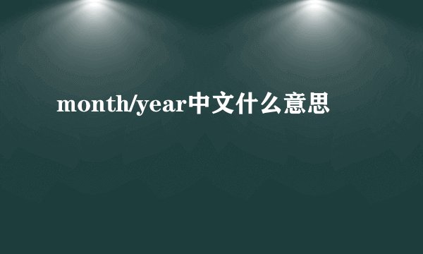 month/year中文什么意思