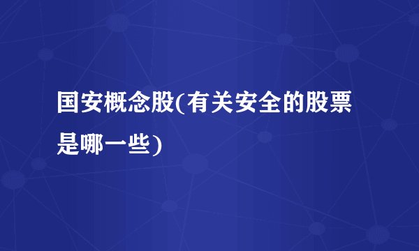 国安概念股(有关安全的股票是哪一些)